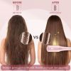 2 in 1 Ionic Hair Straightener Brush with Heat Resistant Glove, 30 Seconds Fast Heating, and 60 Minutes Auto-off, 16 Temperature Setting, HC009 Golden